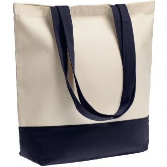 Холщовая сумка Shopaholic, темно-синяя фото 