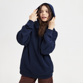 Худи оверсайз унисекс FUSION, темно-синий, размер 3XL/4XL фото 