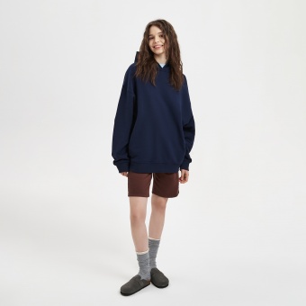 Худи оверсайз унисекс FUSION, темно-синий, размер 3XL/4XL фото 