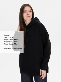 Худи оверсайз унисекс Snuggie, черное фото 3