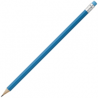 Карандаш простой Hand Friend с ластиком, голубой фото 