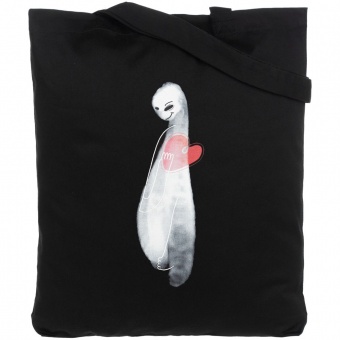 Холщовая сумка Ghost of Love, черная фото 