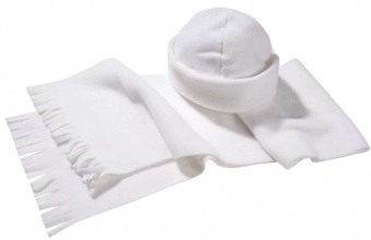 Комплект Unit Fleecy: шарф и шапка, белый фото 