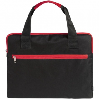 Конференц-сумка Unit Сontour, черная с красной отделкой фото 