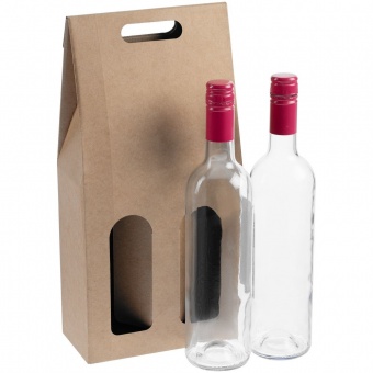 Коробка для двух бутылок Vinci Duo, крафт фото 
