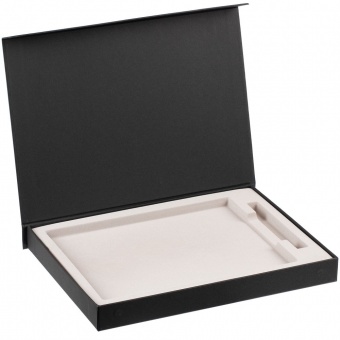 Коробка Roomy с ложементом под ежедневник ф.А4 и ручку, черная фото 