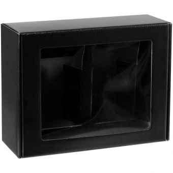 Коробка с окном Visible с ложементом под кружки, черная фото 