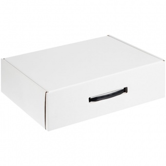 Коробка самосборная Light Case, белая, с черной ручкой фото 