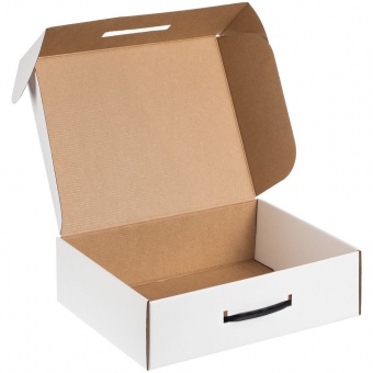 Коробка самосборная Light Case, белая, с черной ручкой фото 