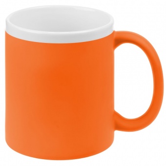 Кружка StopSpot с покрытием софт-тач, оранжевая фото 