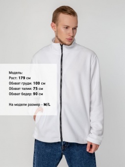 Куртка флисовая унисекс Manakin, белая фото 12