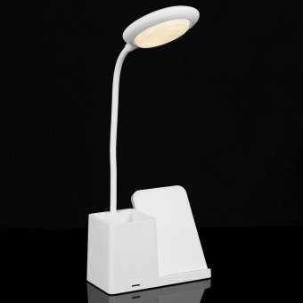 Лампа с органайзером и беспроводной зарядкой writeLight, ver. 2, белая фото 