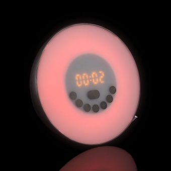 Лампа-колонка со световым будильником dreamTime, ver.2, черная фото 
