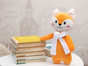 Мягкая игрушка Beastie Toys, лисенок с белым шарфом фото 
