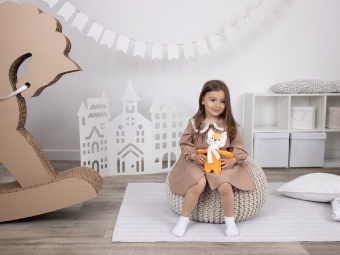 Мягкая игрушка Beastie Toys, лисенок с белым шарфом фото 