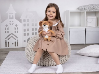 Мягкая игрушка Beastie Toys, собачка с белым шарфом фото 