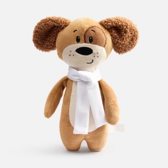 Мягкая игрушка Beastie Toys, собачка с белым шарфом фото 