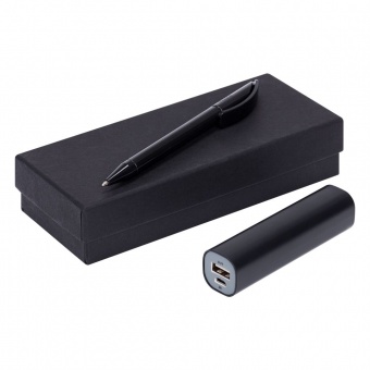 Набор Couple: аккумулятор и ручка, черный фото 