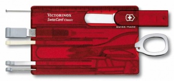 Набор инструментов SwissCard, полупрозрачный красный фото 