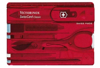 Набор инструментов SwissCard, полупрозрачный красный фото 