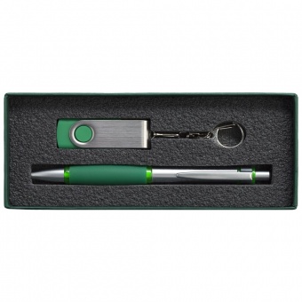 Набор Notes: ручка и флешка 8 Гб, зеленый фото 