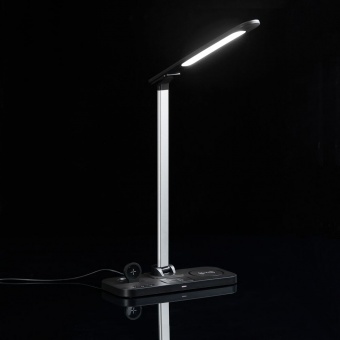 Настольная лампа с беспроводной зарядкой Power Light, черная фото 