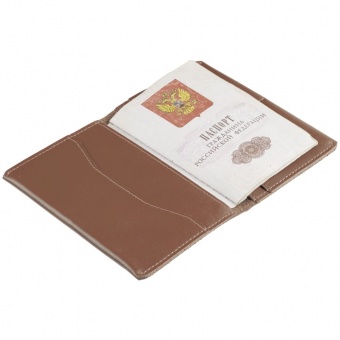 Обложка для паспорта Apache, коричневая (какао) фото 
