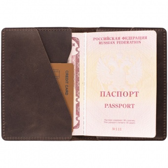 Обложка для паспорта inStream, коричневая фото 