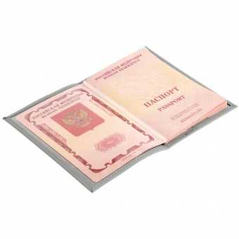 Обложка для паспорта Nubuk, светло-серая фото 