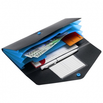 Органайзер для путешествий Envelope, черный с голубым фото 