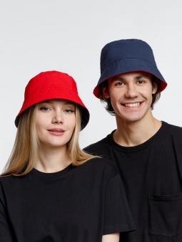 Панама Nylon двусторонняя, темно-синяя с красным фото 10