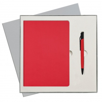 Подарочный набор Portobello/Rain  красный (Ежедневник недат А5, Ручка) беж. ложемент фото 