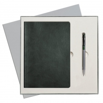 Подарочный набор Portobello/Voyage зеленый (Ежедневник недат А5, Ручка) беж. ложемент фото 