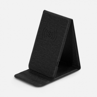 Подставка для смартфона с беспроводной зарядкой Kickstand, серая фото 