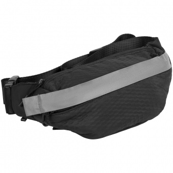 Поясная сумка tagBag со светоотражающим элементом, черная фото 