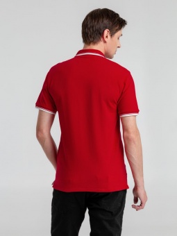 Рубашка поло мужская с контрастной отделкой Practice 270, красный/белый фото 7