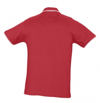Рубашка поло мужская с контрастной отделкой Practice 270, красный/белый фото 6