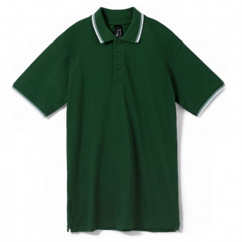 Рубашка поло мужская с контрастной отделкой Practice 270, зеленый/белый фото 8