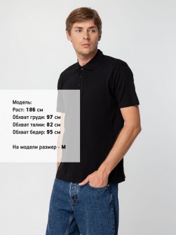 Рубашка поло мужская Summer 170, черная фото 18