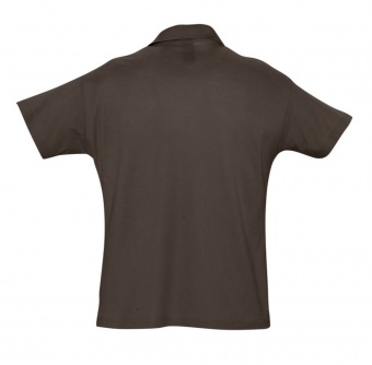 Рубашка поло мужская Summer 170, темно-коричневая (шоколад) фото 6