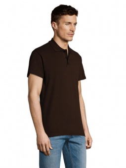 Рубашка поло мужская Summer 170, темно-коричневая (шоколад) фото 11