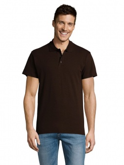 Рубашка поло мужская Summer 170, темно-коричневая (шоколад) фото 13