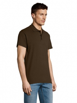 Рубашка поло мужская Summer 170, темно-коричневая (шоколад) фото 14