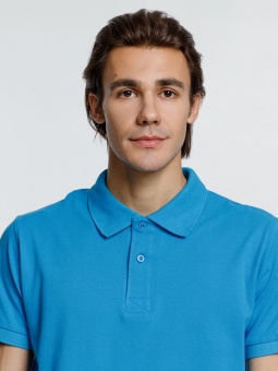 Рубашка поло мужская Virma Premium, бирюзовая фото 6
