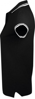 Рубашка поло женская Pasadena Women 200 с контрастной отделкой, черная с белым фото 6