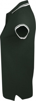 Рубашка поло женская Pasadena Women 200 с контрастной отделкой, зеленая с белым фото 5