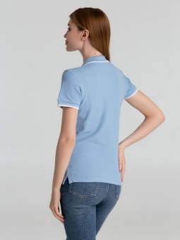 Рубашка поло женская Practice Women 270, голубая с белым фото 14
