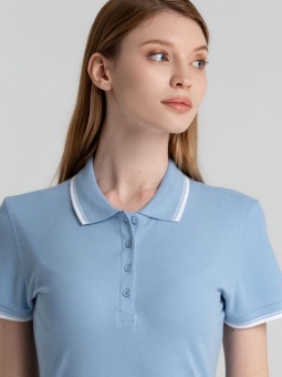 Рубашка поло женская Practice Women 270, голубая с белым фото 13