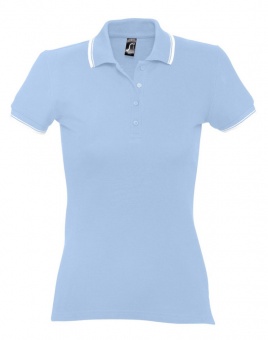 Рубашка поло женская Practice Women 270, голубая с белым фото 5