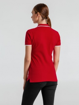 Рубашка поло женская Practice Women 270, красная с белым фото 9